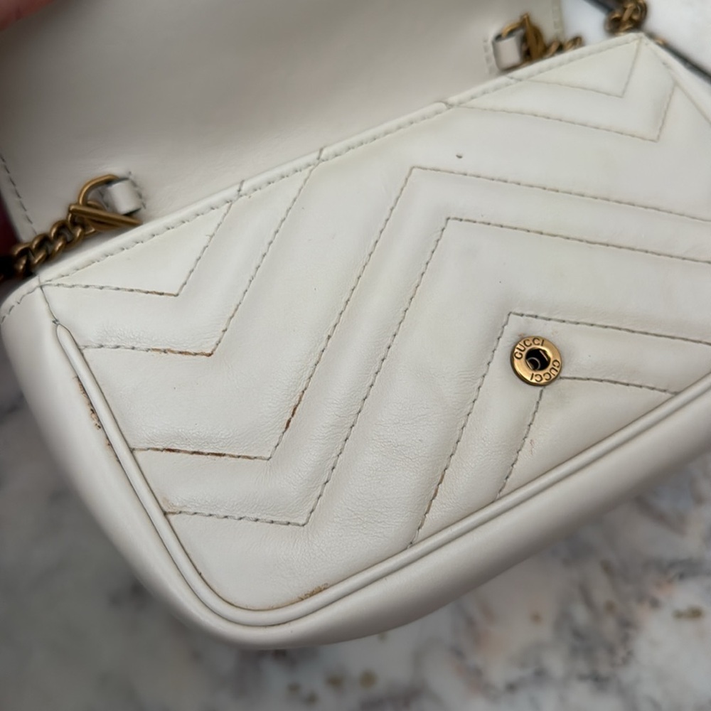 Gucci GG super mini in off white chevron - Picture 2 of 8